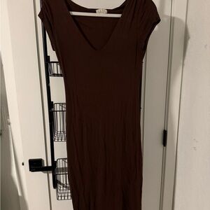 See You Monday Chocolate Brown Midi Dress